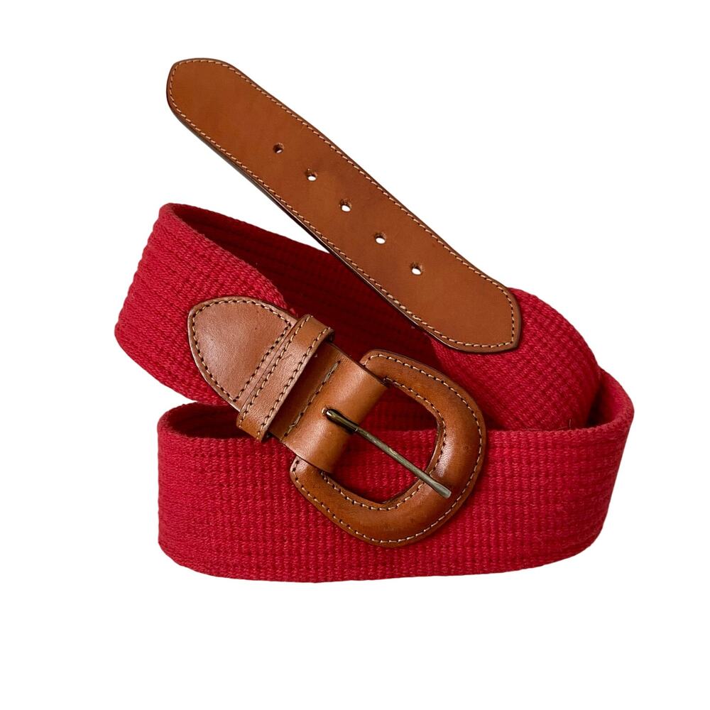 Lands’ End Leather and Canvas Belt